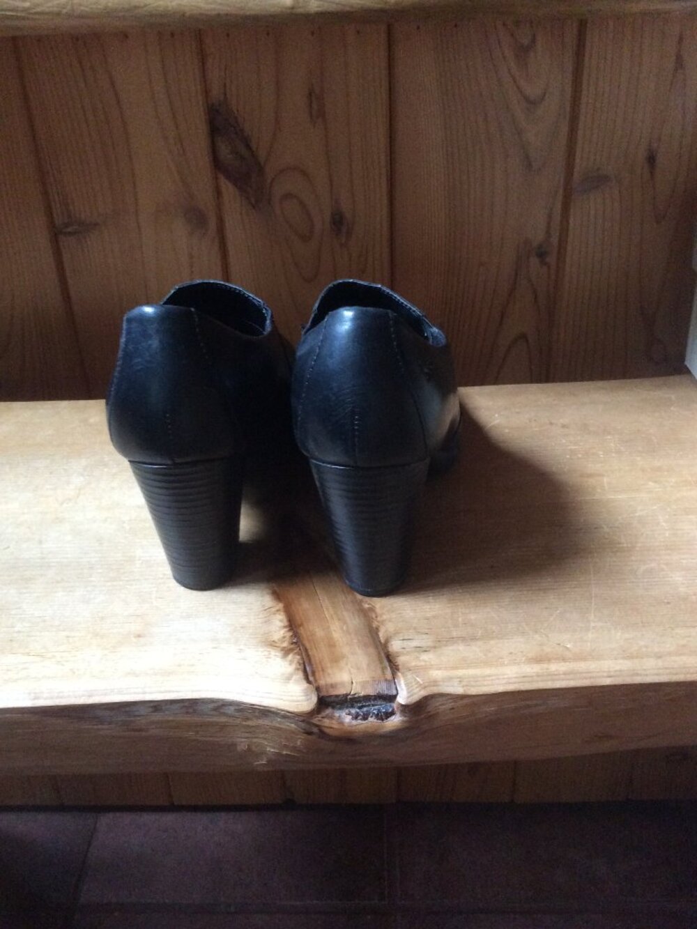 Boc Olenna Black Leather Western Stacked Heel Boho Ankle Boot Size 9.5/EU 41 - Picture 4 of 8